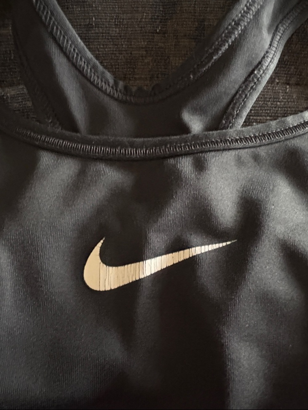 Nike Black Sports Bra with White Swoosh - Picture 7 of 7